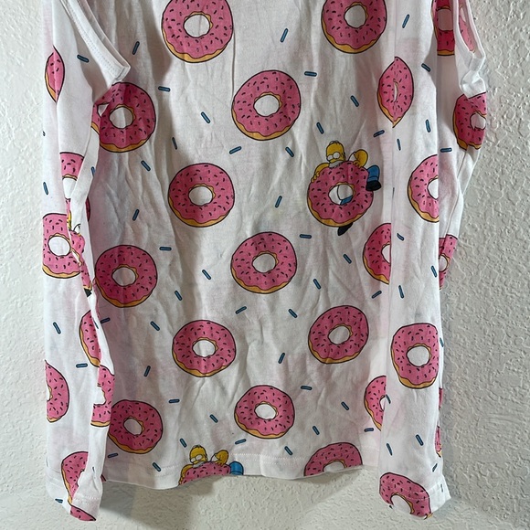 THE SIMPSONS Homer & Donuts All Over Print White Sleeveless Tank Top Size XL NEW - Picture 6 of 9